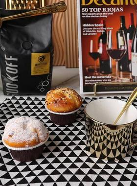 样板房厨饰装品仿RGF真蛋糕道具盘木面包房红酒花艺摆件饰现代简