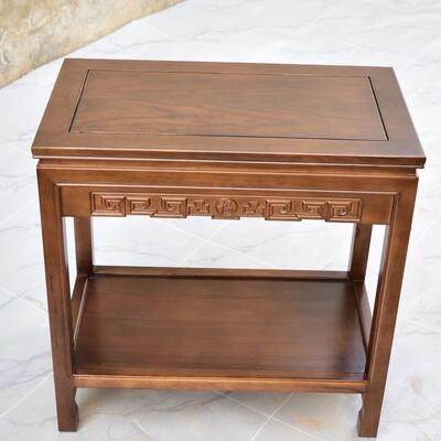 全实木沙发新边几客厅物电话桌角几老榆木茶几WBC原木古小典多层