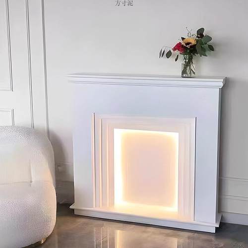 法式奶油白柜柜壁炉ZGS欧式玄关柜室内装风饰客厅卧室网红装饰厂