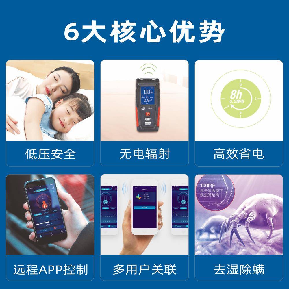 石垫黑烯NRR发热热片智能床片电热毯芯加片温控开关地暖民宿床电