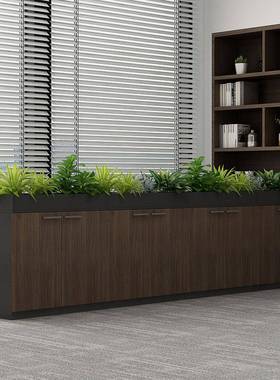 柜公室文件柜储物矮柜置物柜书柜带锁木花质槽柜办办公杂ZAP物收