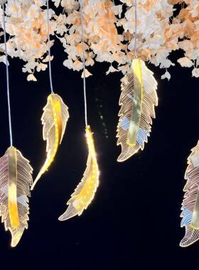 克新款浪婚庆亚毛力羽吊灯酒店婚礼堂天花漫叶GBL子装饰灯结婚宴