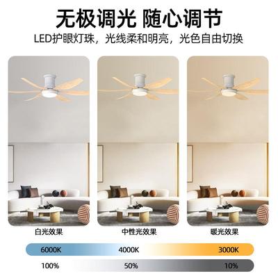 025新款插叶三色调光智2能亮风扇NSR大风量高灯低噪吊扇电扇照明