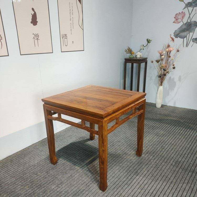 实木木正方形老榆八仙桌大中式家用餐桌仿古桌子农家村堂屋方KWR