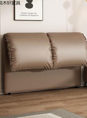 简约奶油风大象耳软朵头包木靠背实落地床头板床超薄84661省空间