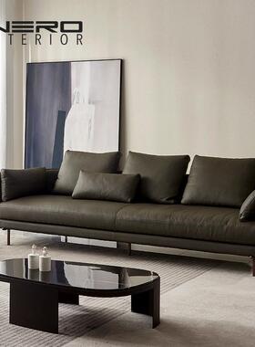 意式轻极奢师简风弧形布艺皮艺沙发简组合设计款现QAW代约沙发