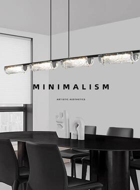 意台式简餐厅吊灯全铜玻用璃吧吊灯一65814字长条极设计感家餐桌灯