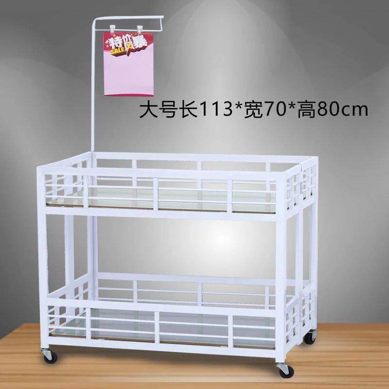 服装店带商场货架销两层BZT推车摆地摊超市促车可商折叠轮可移动
