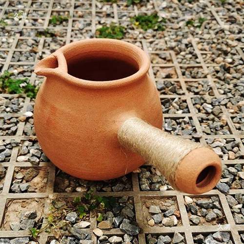 南烤茶罐土陶纯LLY手工粗柴烧侧把餐饮具茶炕陶茶罐具复古碳云火