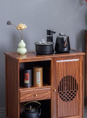 实木移动水柜茶桌边柜泡壶茶台家用烧水一体YVU茶边柜办具公室茶