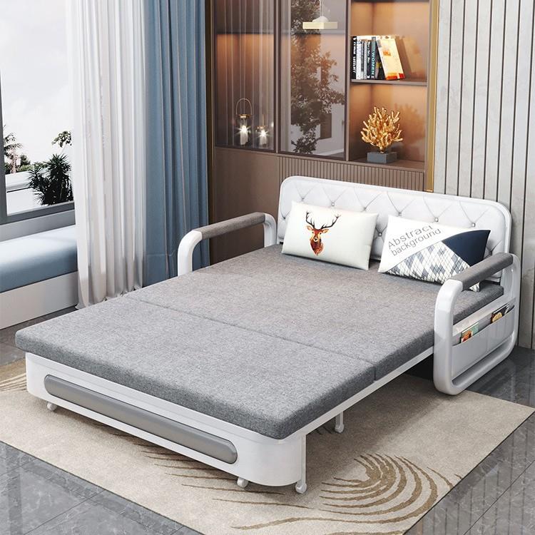 可折叠客厅网红单双人小户型简约现两用布多功拉能推OUI代储物艺
