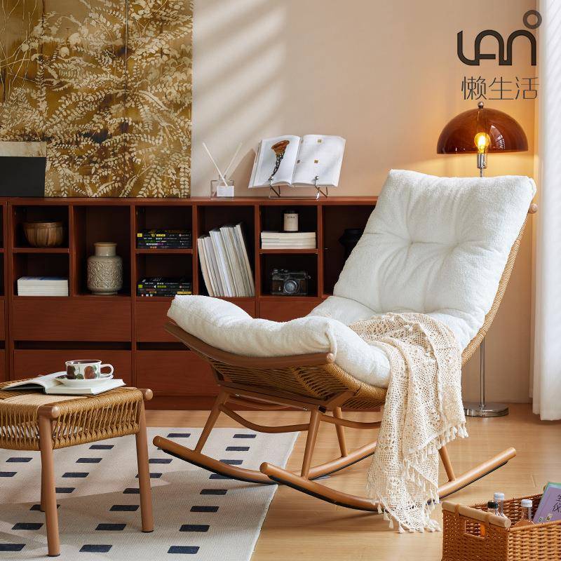 懒生活摇摇休NTU椅家手工用编织闲椅户外藤椅厅阳台摇椅大人躺客