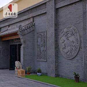 墙砖雕仿古门WMY楼大门两侧面装浮雕.*饰.m麟一麒言九鼎