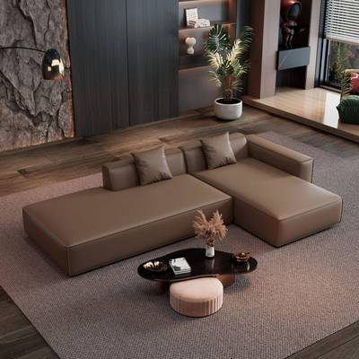 厅豆腐块沙EOH发三人布艺沙位发小户型极客奶油风现代简约直排简