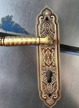 泰好铜锁ZHD工欧房世M连式田园古典豪华实木房间门锁执手锁S077R2