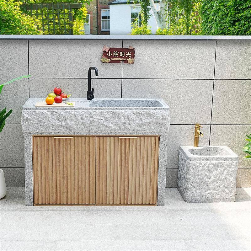 庭户外洗池室外院406石石材水池天然头水槽花岗岩台盆大理石洗手