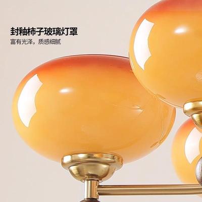 法式中全铜v古intag客厅子吊灯美AJY式古轻奢胡桃木色卧室复餐厅