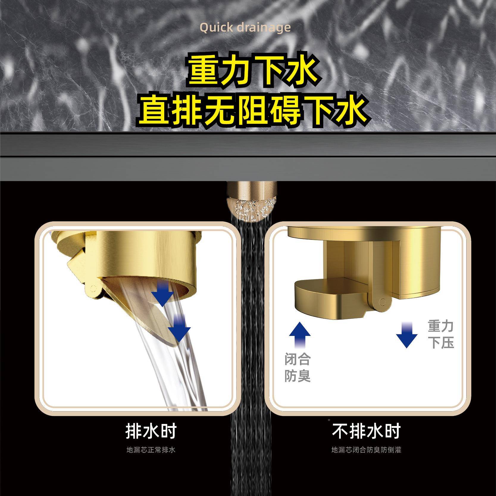 34不锈钢地漏浴室地ERQ漏0防臭隐形卫间专用手制造加厚可镶生工砖