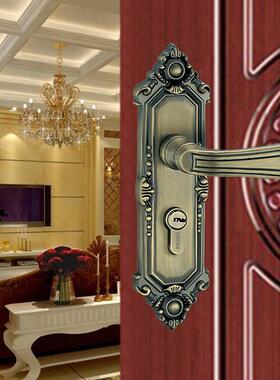 D9038DXB锌合室内卧门锁室房门锁执手锁式欧实木金门锁铜芯铜匙