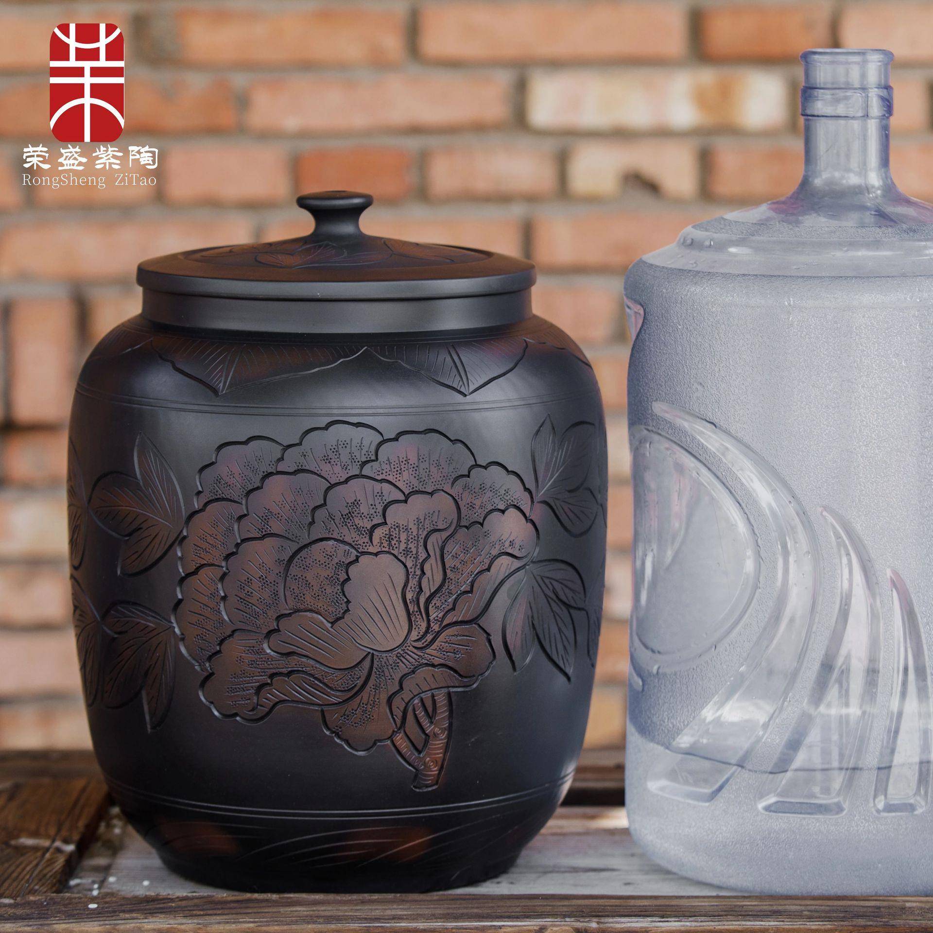 水陶瓷AFT水缸桶净水桶中式茶桌蓄桶储水用泡茶老式饮水抽水大纯