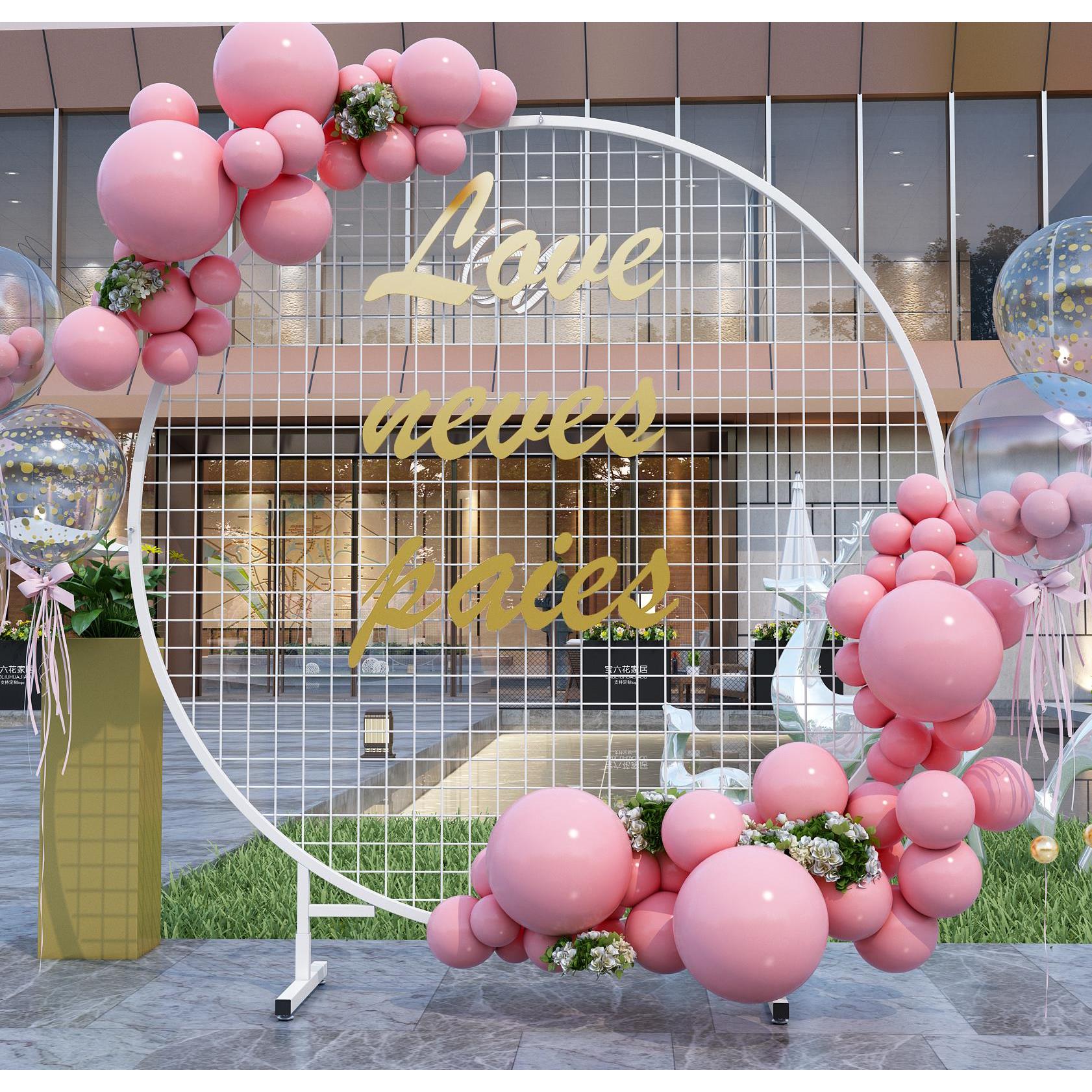 圆形立式网格展示架婚庆饰品促销展会幼儿园作品商超货架照片挂架