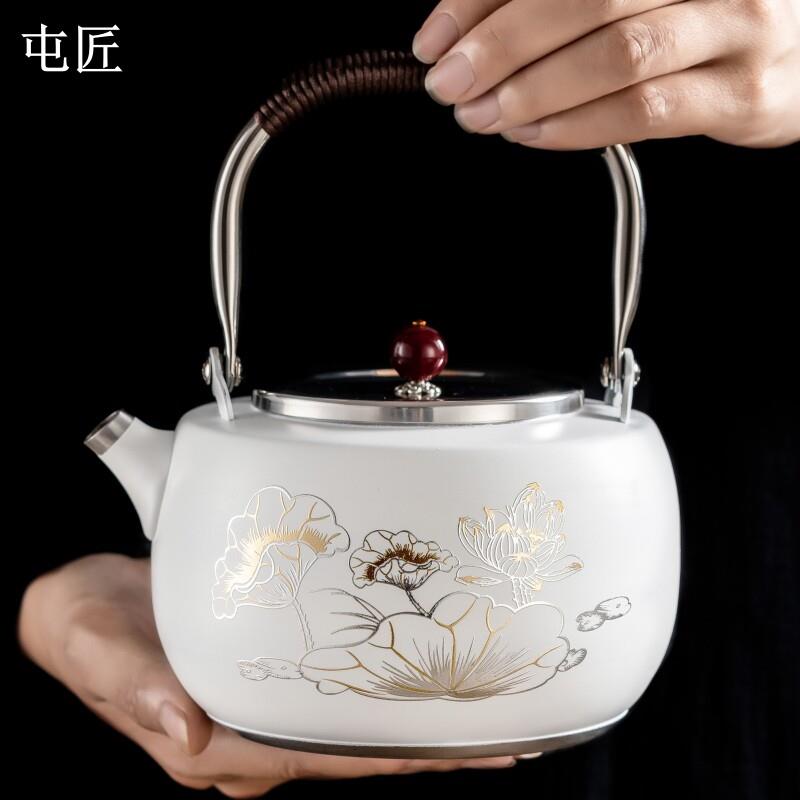 可电磁炉加热烧水壶平底茶具304不锈钢茶壶泡茶专用高颜值煮茶器