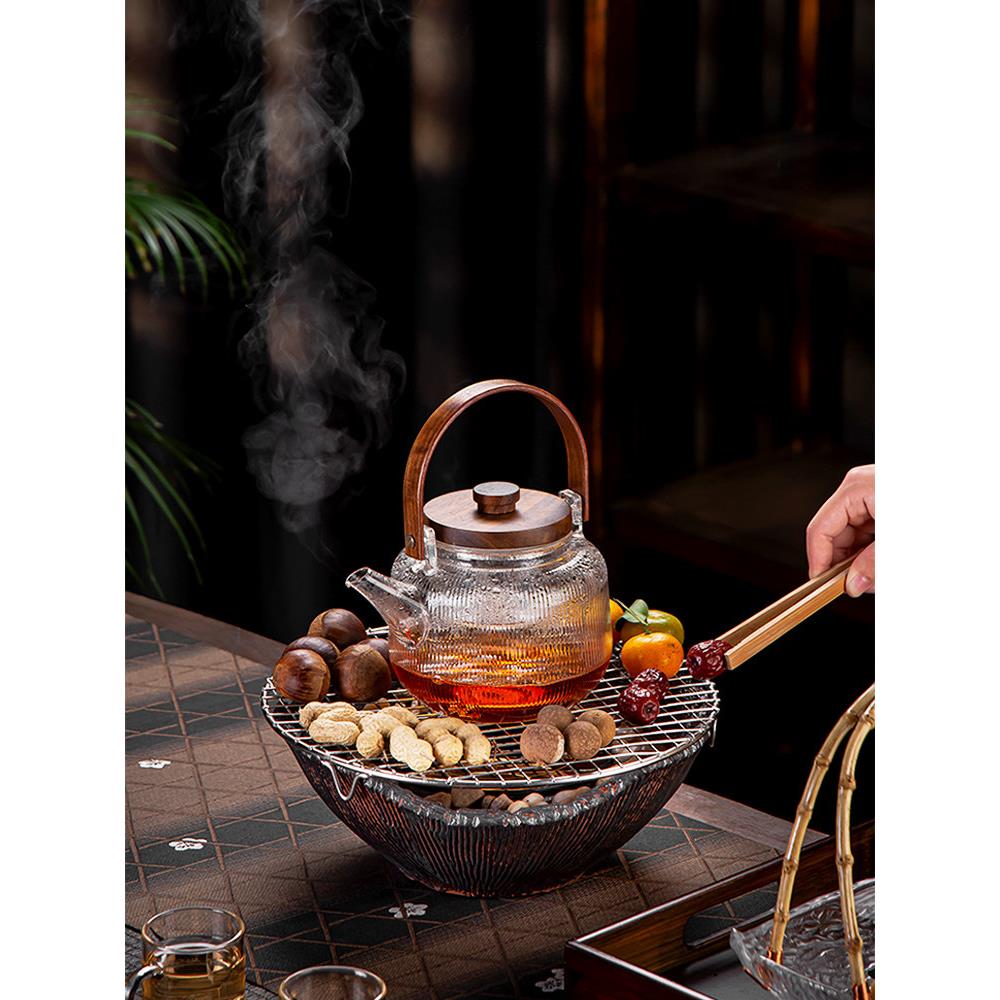 围炉煮茶家用室内全套煮茶壶一套围聚煮茶器煮茶炉电陶炉烤茶插电