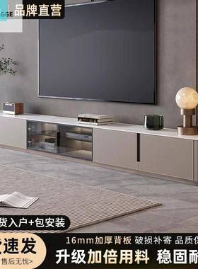 客兴视采蓝岩板电UUQ柜简约加现代小户型厅家用地柜灰色高实木电