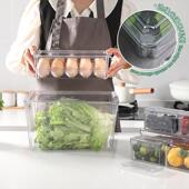 塑透料冰847箱收纳盒组柜合厨房理整带盖家用明冷冻储物盒食物保