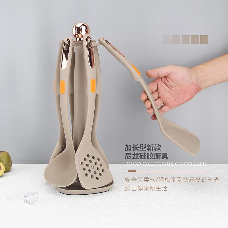 223新品耐高温723防滑硅铲胶功锅铲套装勺子汤勺塑料多能胶0厨具