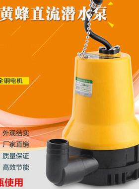 12V林微便捷式家用鱼2缸潜水泵船用小型抽水机园DOM直型流电瓶泵4