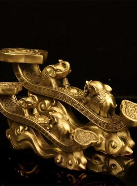 黄铜象铜摆件AL-65431大黄如意象祥云家居店铺办公装饰室工艺礼品