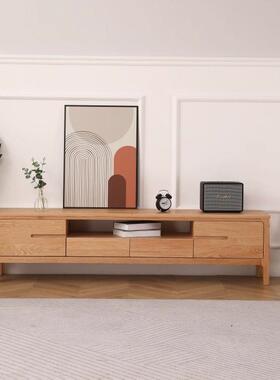 式北欧电风全实27362木视柜红橡木电视柜黑约胡桃色地柜简日小户