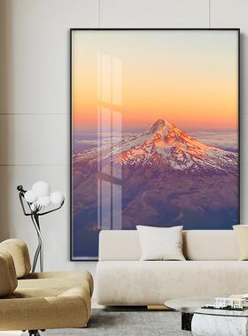 日照金山QFE水客厅玄装饰画关沙发背景落墙地壁画走廊竖版山风景