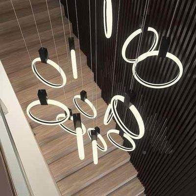 北欧后现代复艺楼术旋转创意别墅楼o梯间长吊灯l式ft圆MC258环楼,家装灯饰光源,智能吊灯,淘宝优惠券,粉丝福利购,淘宝优惠卷