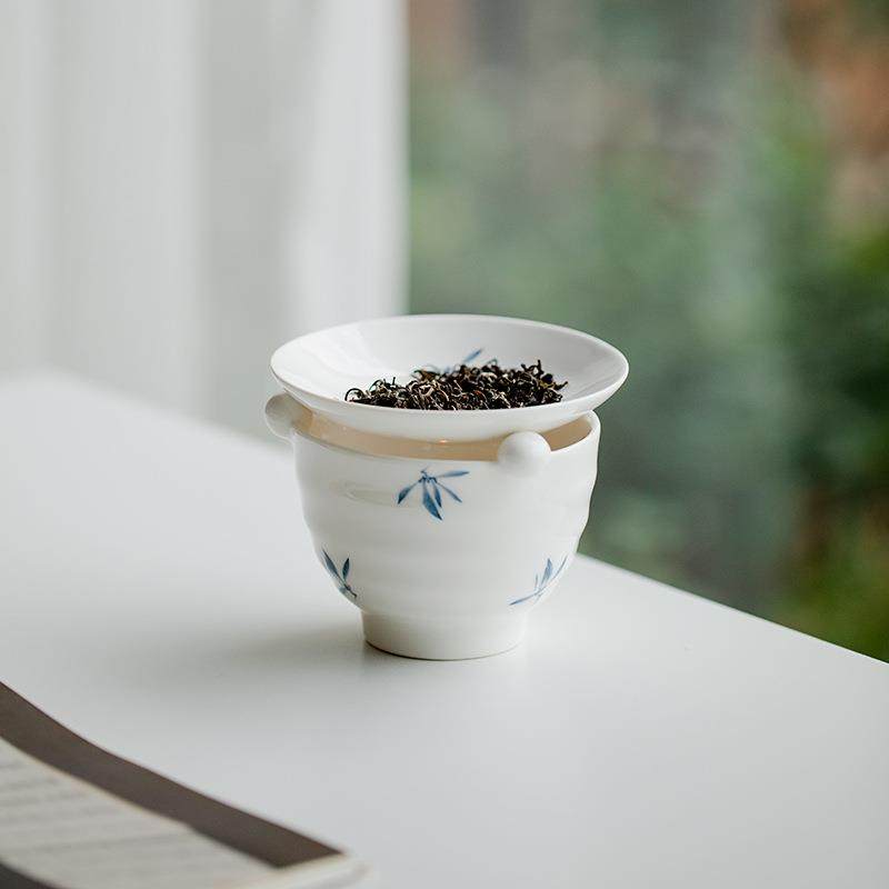 昌朴居茶手绘蝴蝶兰花焙茶陶WCL-0024瓷叶蜡烛炉烤茶茶提香器家用