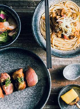 日店式具碗碟套装家用人食F5M68T6T套装创意饭料理店商用餐斗笠拉