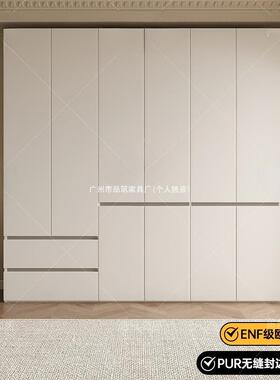 新分段式家白色衣柜-用款卧室简约现纳代欧松板储物成品收衣橱