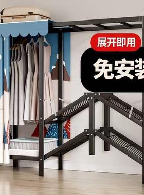 免JYA安装叠简易布衣纳柜家用厚卧室出租房衣橱结折实耐用收柜加