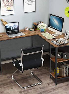 人气OFD-ZJ家密度角板书桌钢木L型双人电用脑学桌生写字台墙桌