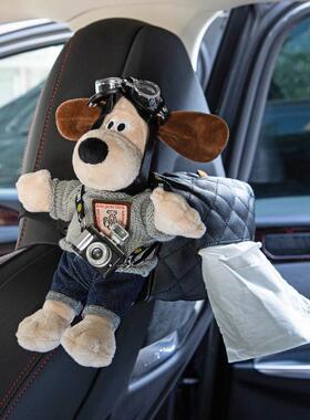 D7S车绿色毛衣超级可功爱掌门公仔汽车座椅多能挂式千鸟载格巾纸