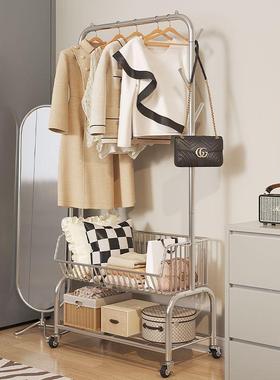 落挂衣架家用卧室移动隔篮夜衣帽收纳架带OGD地网红挂包架服置物