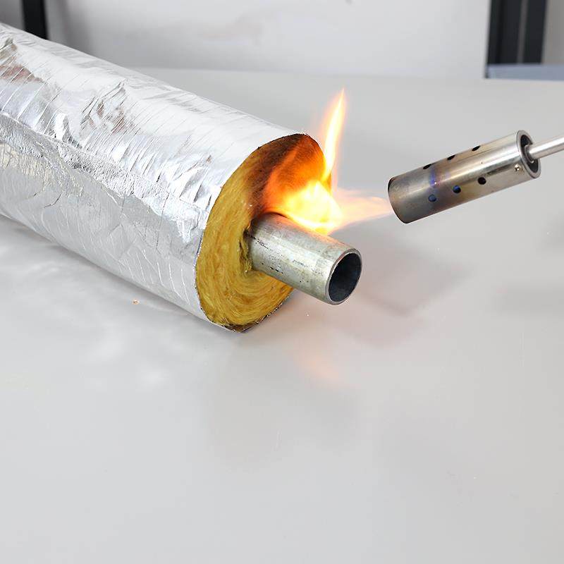 口179自粘铝箔玻璃棉开管壳高蒸汽道隔热玻璃棉管耐温岩棉防火管