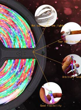 le灯XTH带3258RGB10米套6装44键双输出滴d胶防水变色软灯条00灯爆