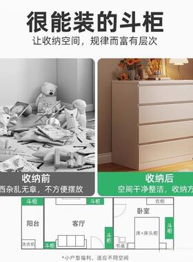 五斗储物柜卧室家用落地屉柜床抽RGQ头置物式网红多尺柜寸立收纳