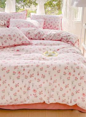 ASEK类层四件套床上宿用品床单纱双被套学生舍三单人家用床笠棉