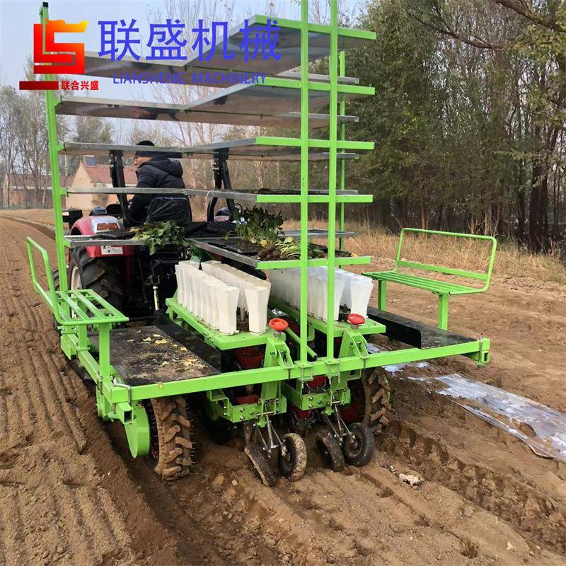 手扶式走式移栽机轮四566拖拉机带覆膜栽苗机悬挂加重型自移栽机