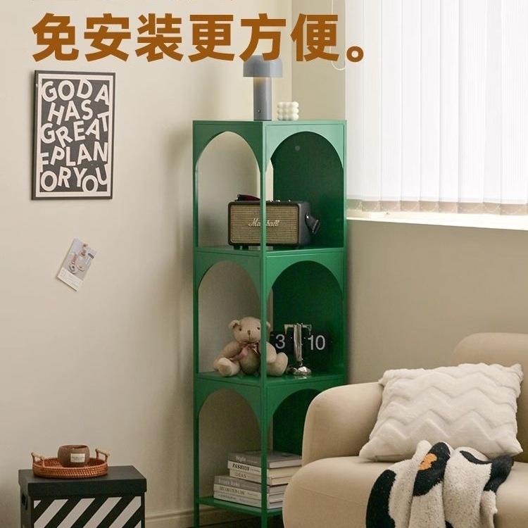 创意铁杂艺客落厅无品牌/地置物架书架角落书柜物纳陈收列架展示