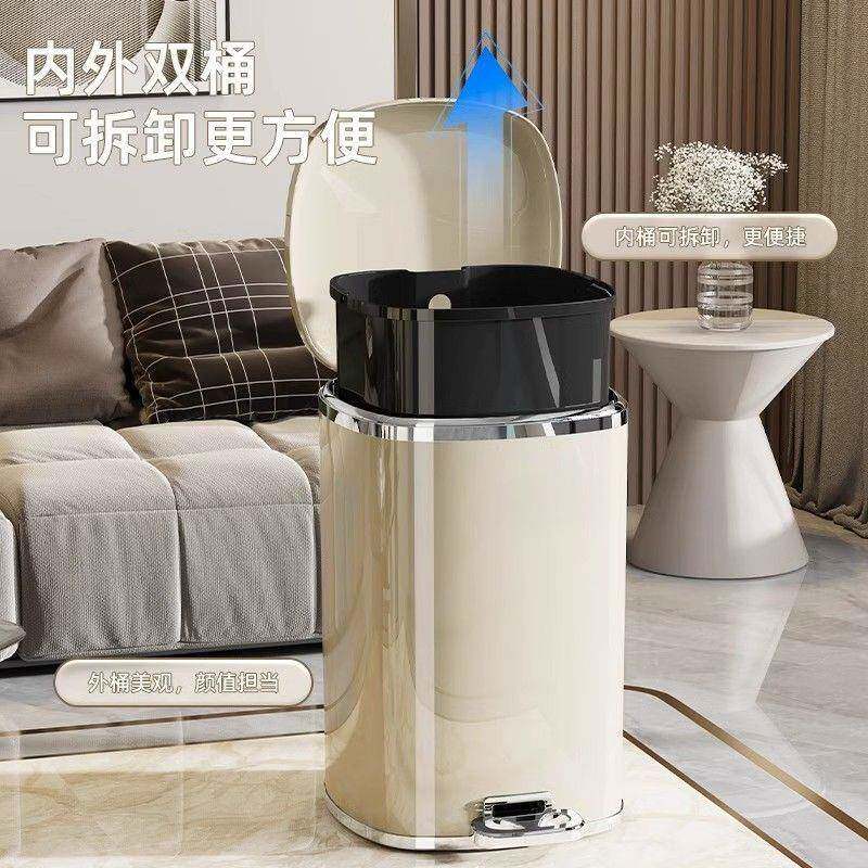 客高颜值PDD73682垃圾桶大容量带脚踩卧轻奢高档厅厨房新款室垃圾