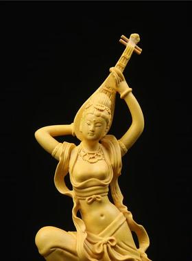 黄木LLZ雕刻创意敦杨煌件飞天仕女家居装艺饰品摆飞天女实木工品